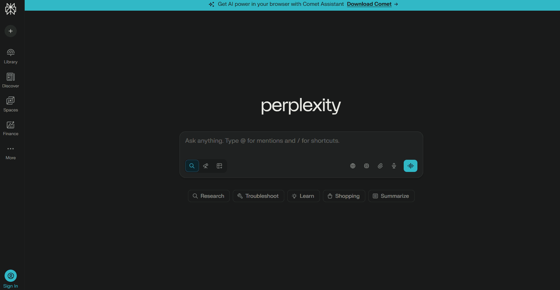 Perplexity screenshot 1